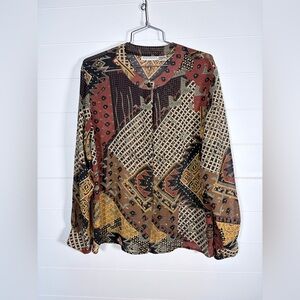 MARTINIQUE Geometric Patterned Women's Top Size 12